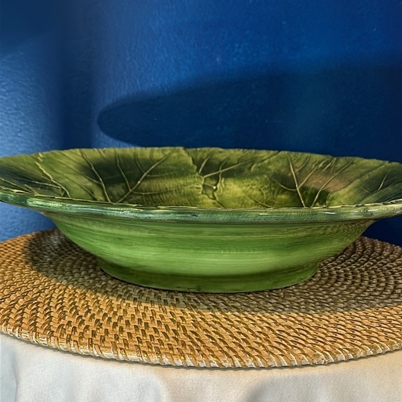 La Ceramica Numbered Made in Italy Raised Leaf Textured Pattern Serving Bowl - Picture 2 of 6